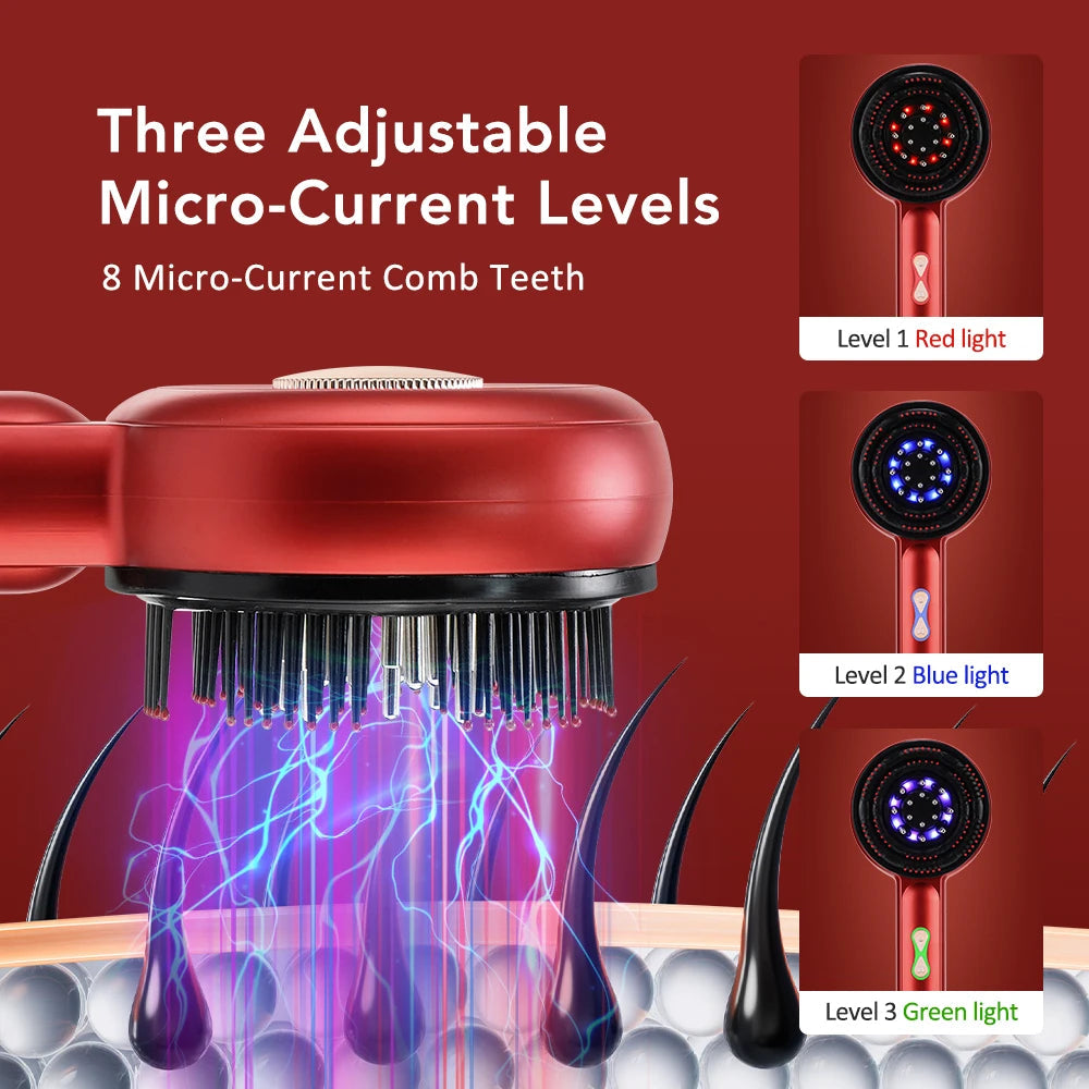 3 Modes Electric Massage Comb Portable Red Light Laser Comb for Hair Follicle Hair Follicles On The Head Essence Oil Applicator