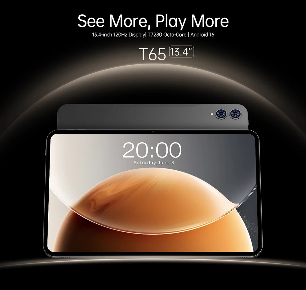 Планшет Teclast T65 13,4" на Android 16 з дисплеєм 120 Гц
