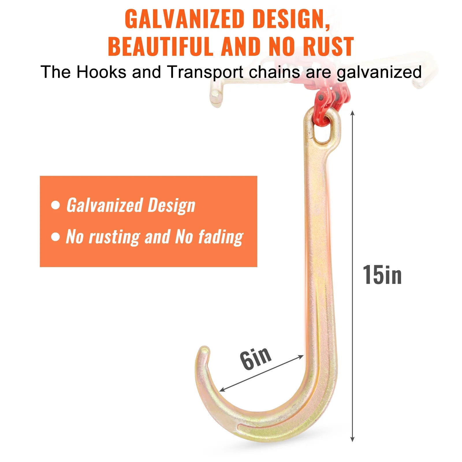 Grade 80 V-Chain Tow Bridle 5/16'' x 3' with Hooks & Shackle