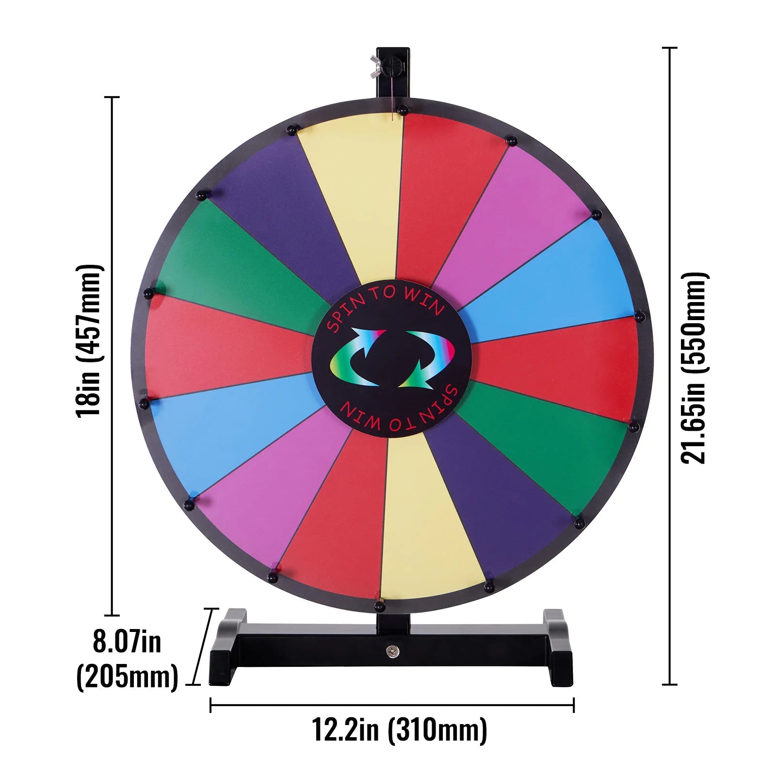 Spinning Prize Wheel with Stand & Tabletop, 14 Slots Game Wheel
