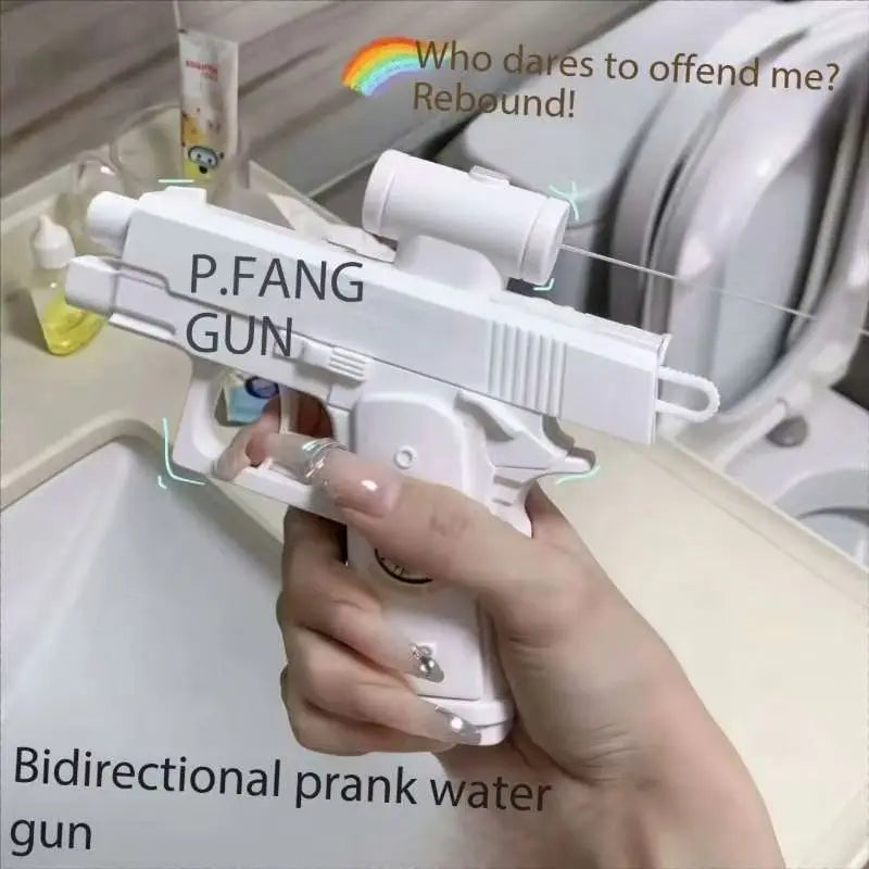 Pistol cu apă reversibil cu două fețe pentru farse și bătălii cu apă de vară