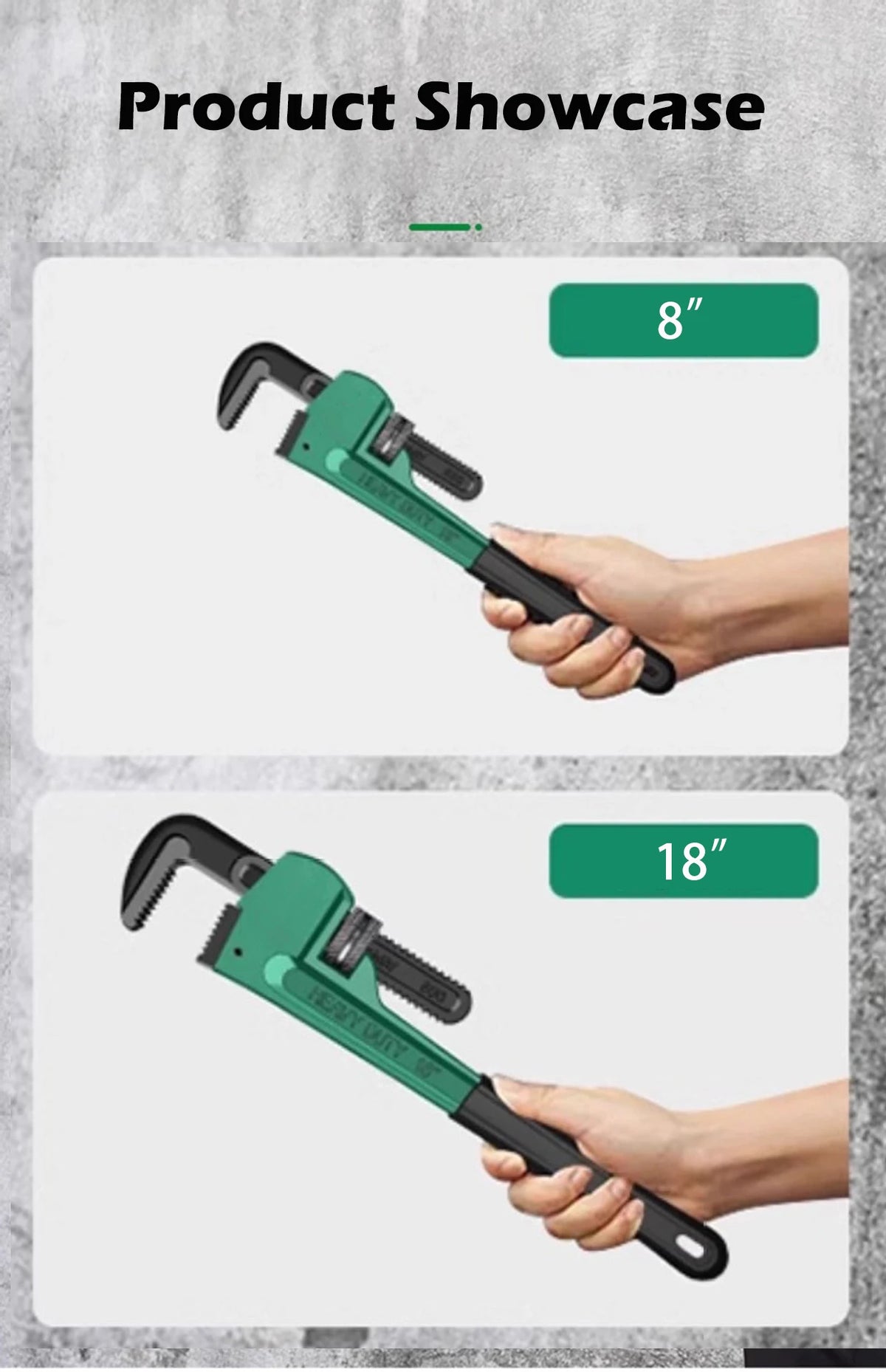 Carbon-Steel Pipe Wrench - Size Options