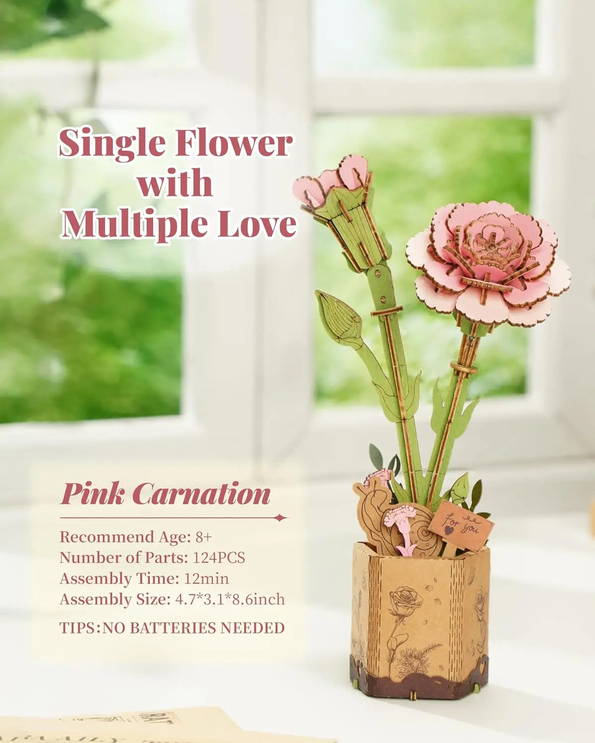 Robotime Kit di Artigianato Bouquet di Fiori Puzzle 3D in Legno