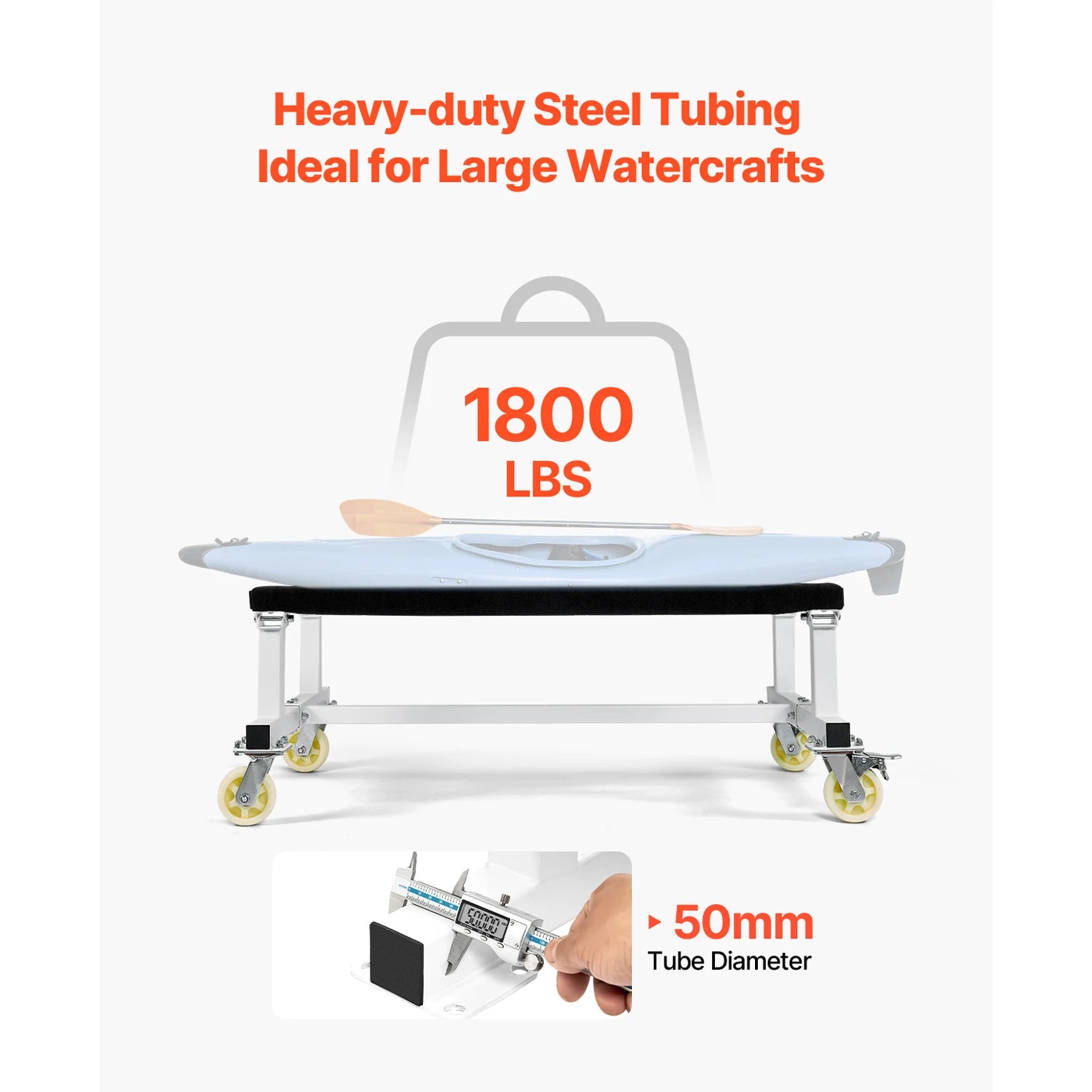 1800 lbs Jet Ski Dolly Cart with Wheels & Fixed Bunk Stand