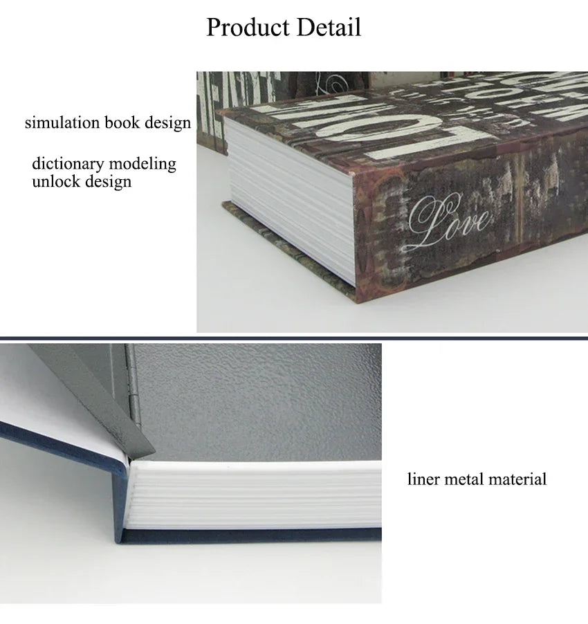 Hidden Book Safe Box with Lock for Cash, Keys & Valuables