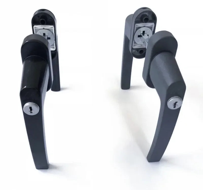 Two-end Lever Lock Solid Thickened Crank Handle with Keys Full solid thickened door handle with key to wear hand for Door Window