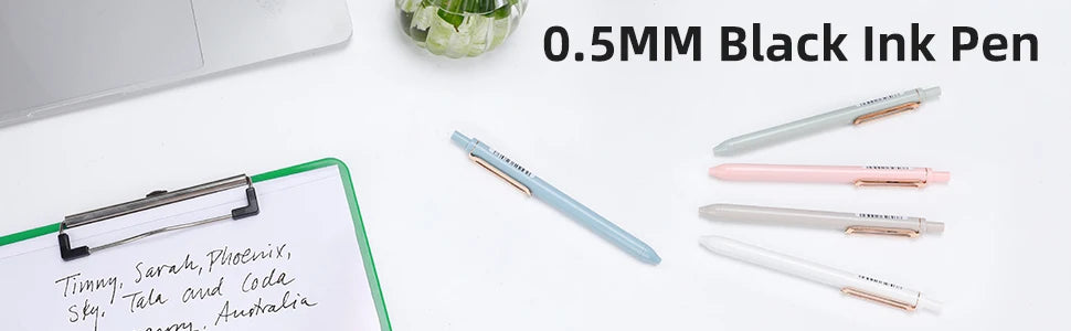 Set od 5 glatkih crnih gel olovaka 0,5 mm za školu i ured