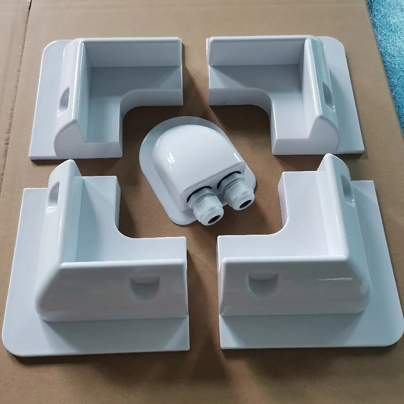 Solar panel ABS plastic mounting bracket with 5 non drilling corner kits, RV marine flat top camper and caravan installation