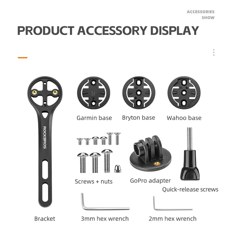 Bike Computer & Front Lamp Mount Bracket for Garmin Bryton