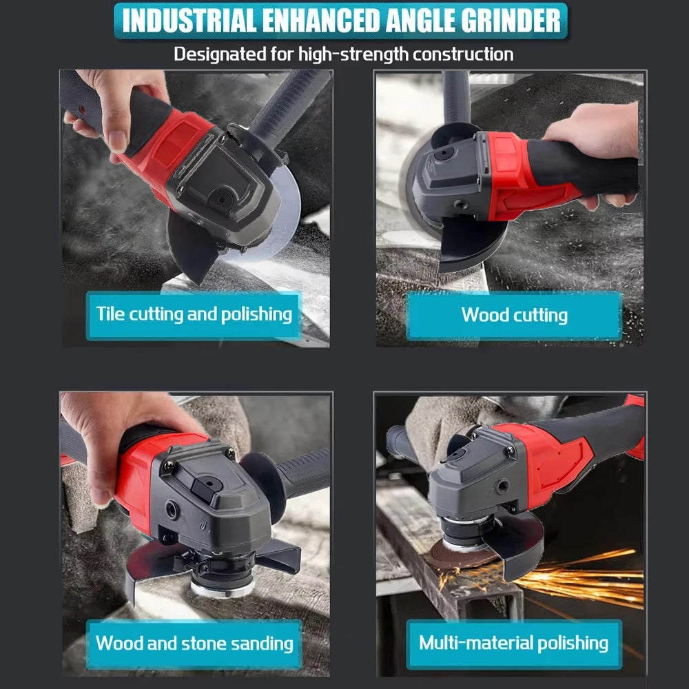 125mm Brushless Electric Angle Grinder Electric Driver 1/2" Repair Impac Wrench Devices Combo Kit for Milwaukee 18V Battery