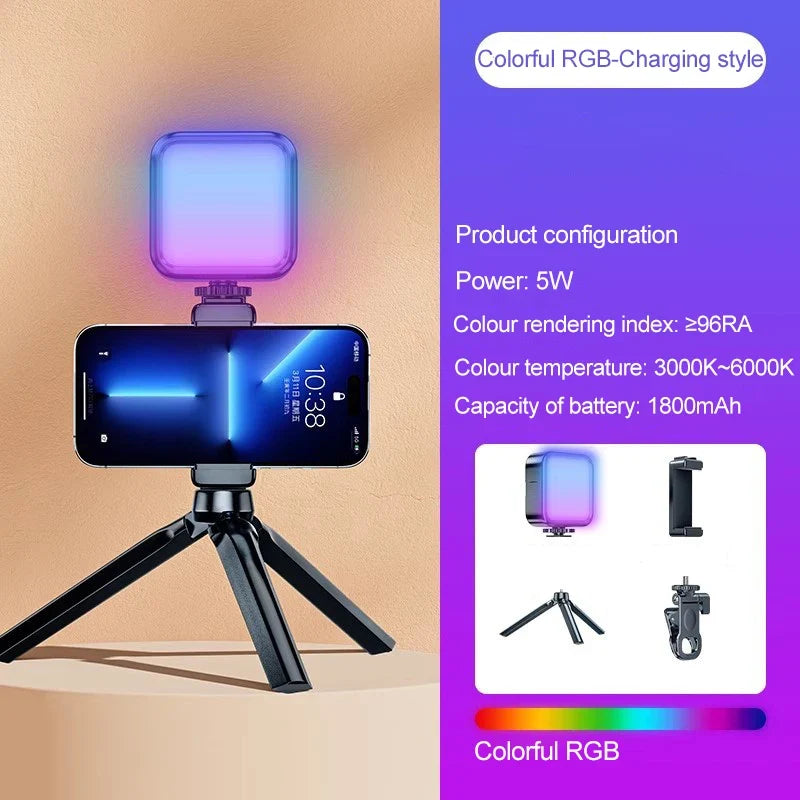 مصباح حلقي قابل لإعادة الشحن - خيارات RGB وثلاثية الألوان