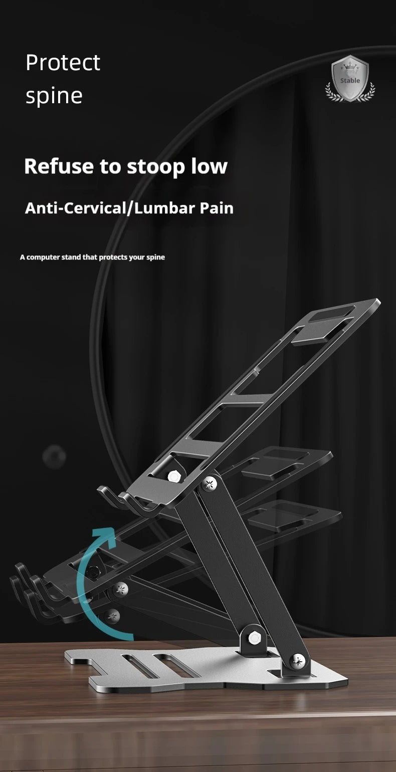 Supporto portatile regolabile in metallo per laptop