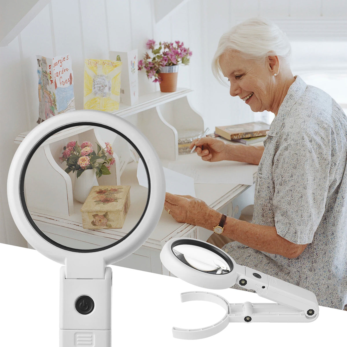 Illuminated Magnifier with Stand
