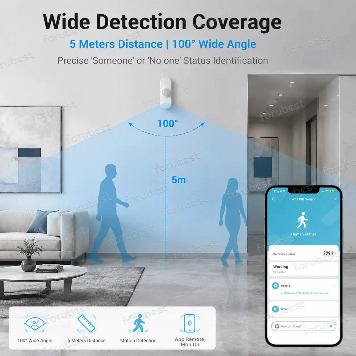 Tuya WiFi Smart PIR Motion Sensor With Brightness Temperature Humidity Detector USB/Battery Powered Human Body Infrared Sensor