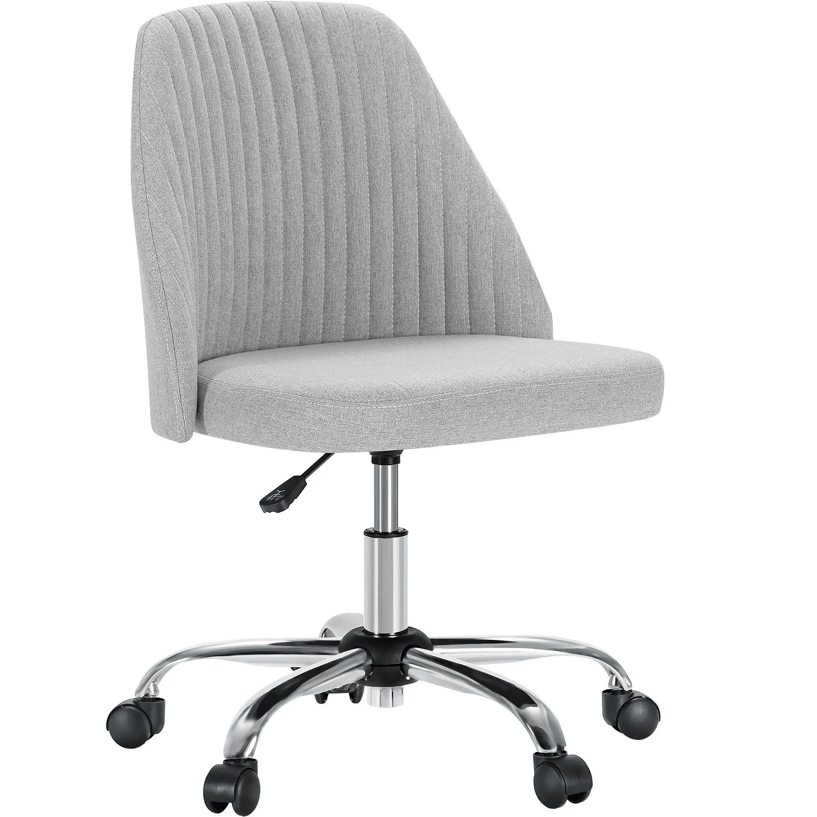 Armless Adjustable Swivel Desk Chair with Wheels and Back Support