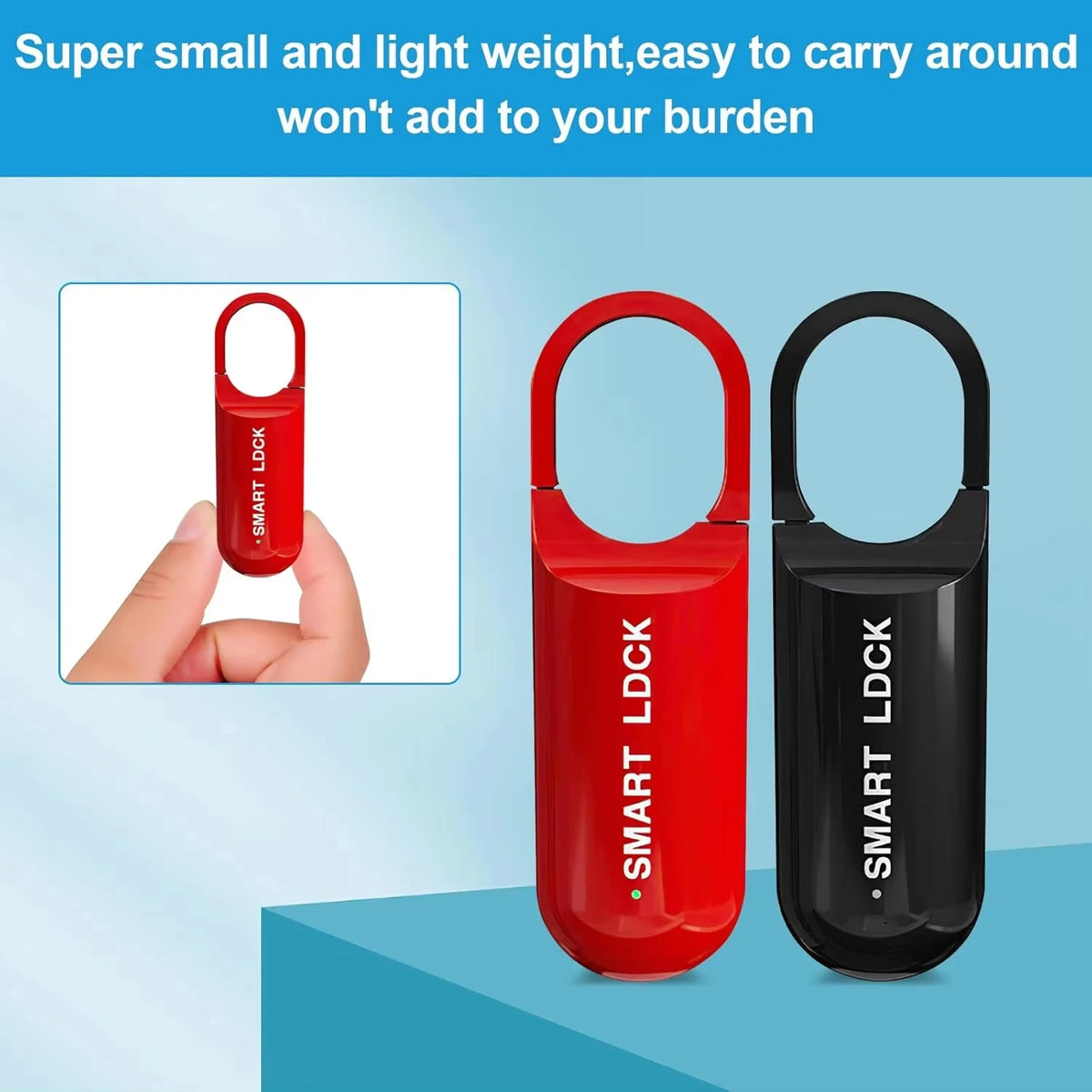 Mini Smart Fingerprint Lock Biometric Keyless Thumbprint Padlock School Gym Locker Small Rechargeable Electronic Locks