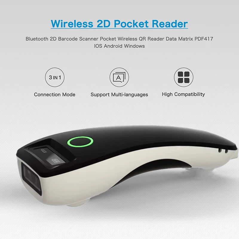 Lector de código de barras portátil TD-W6 con Bluetooth