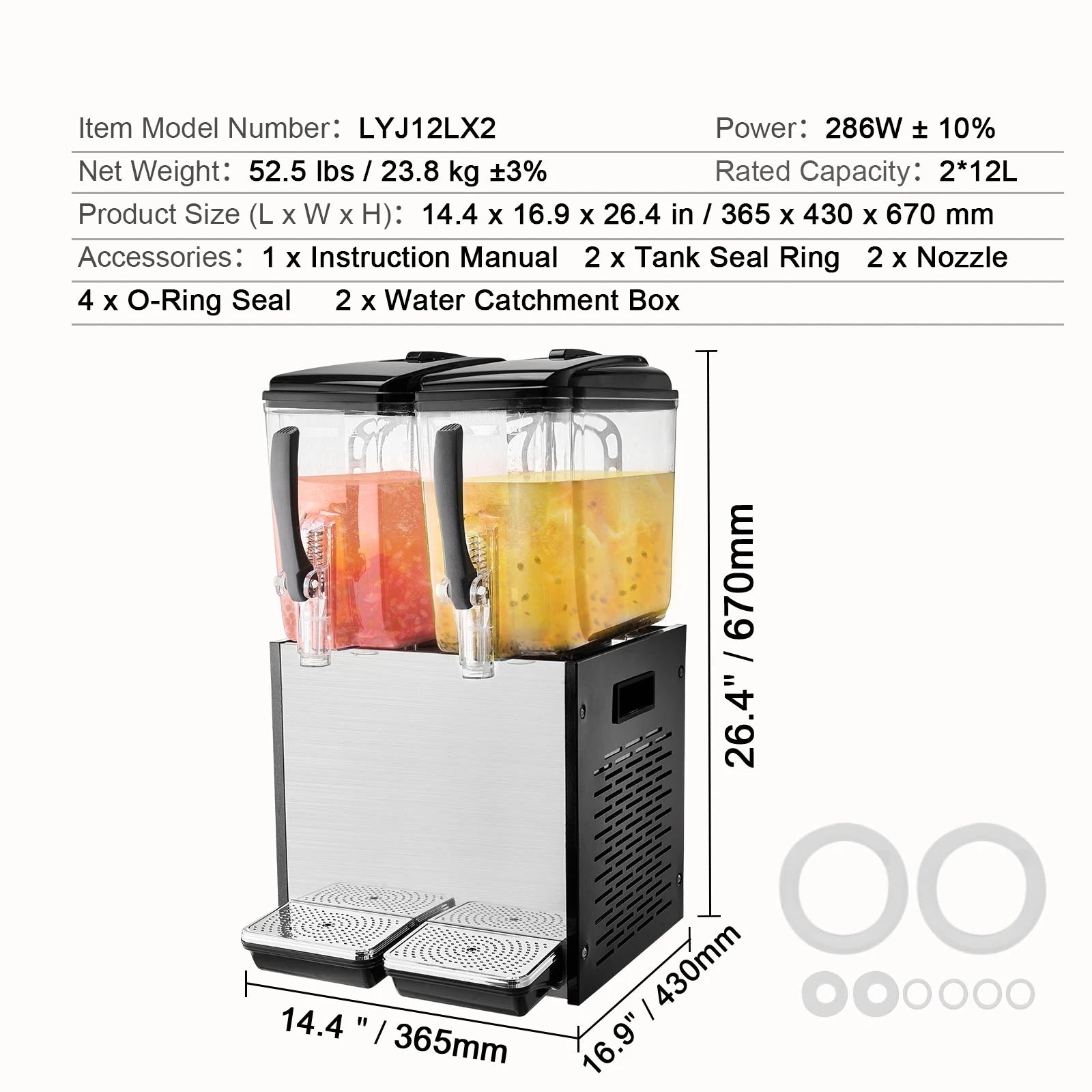 Commercial Beverage Dispenser 10L–18L Stainless Steel Cooling Machine