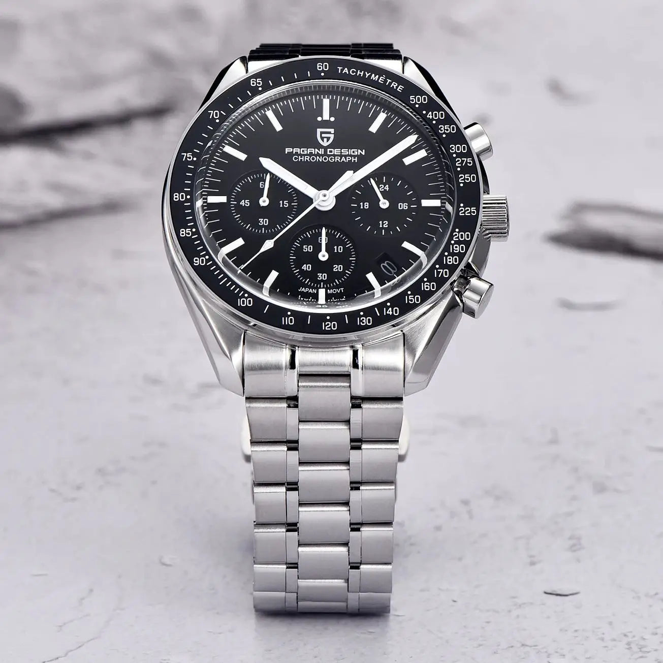 Orologio Cronografo da Uomo Pagani Design con Zaffiro, Quarzo, Resistente all'Acqua 100M