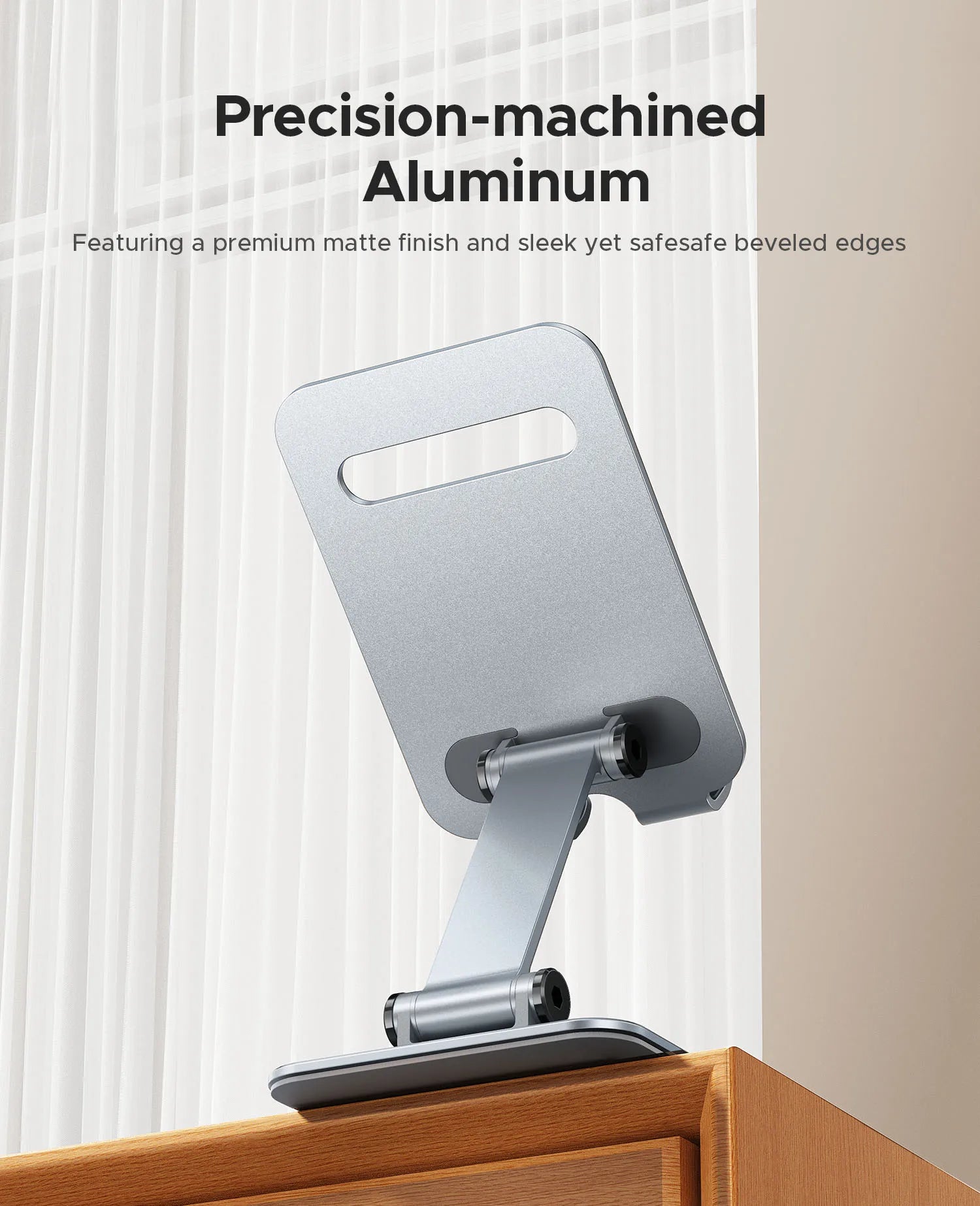 Adjustable Aluminum Phone Stand with 360° Rotation & Foldable Design