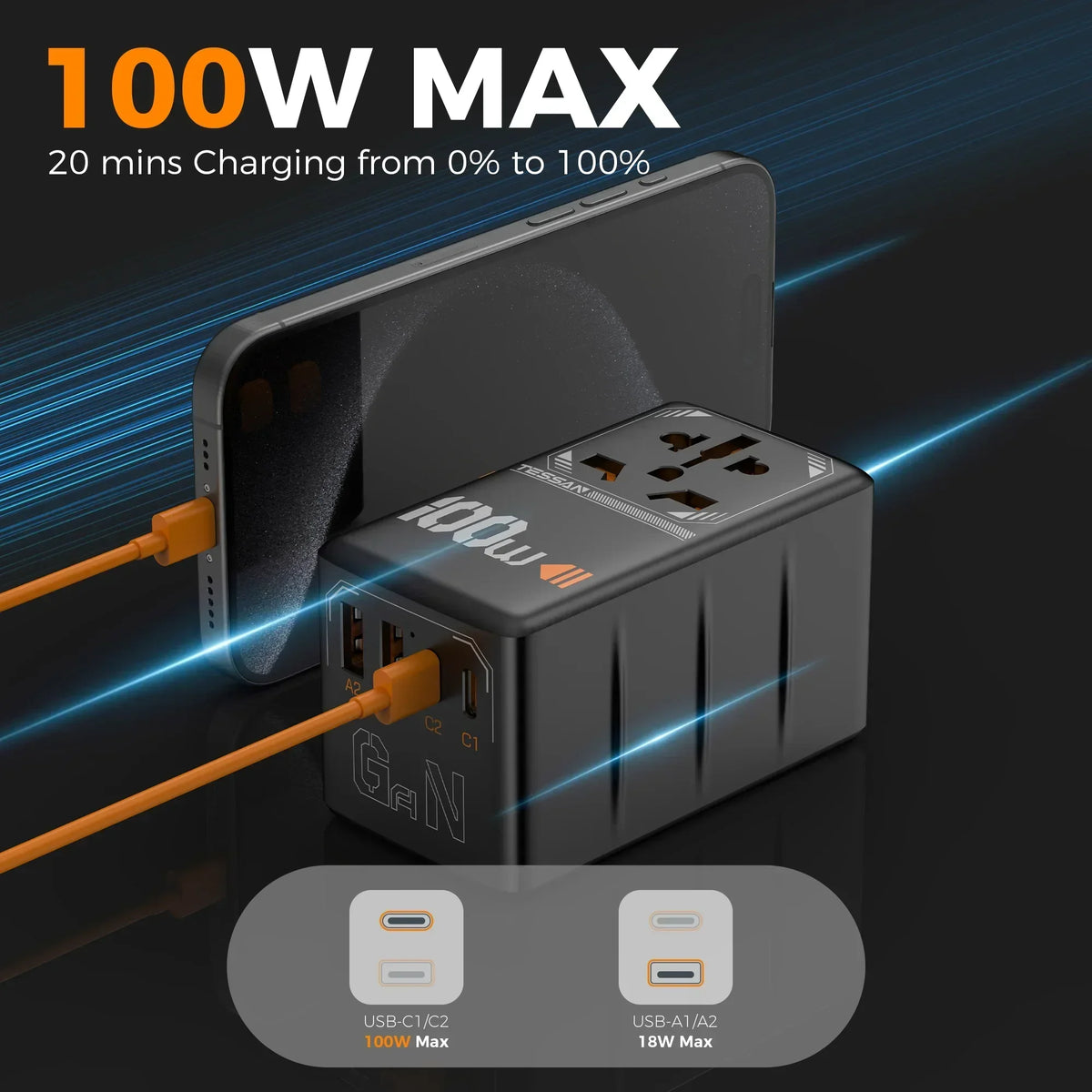 Universal Travel Adapter - USB Power Options
