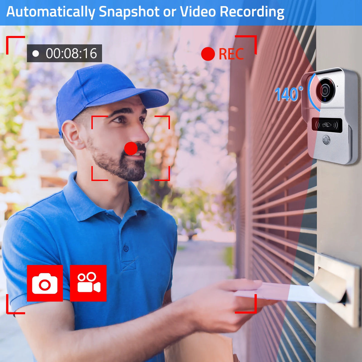 7-palcový Tuya video zvonkový interkom set s kartou 32 GB