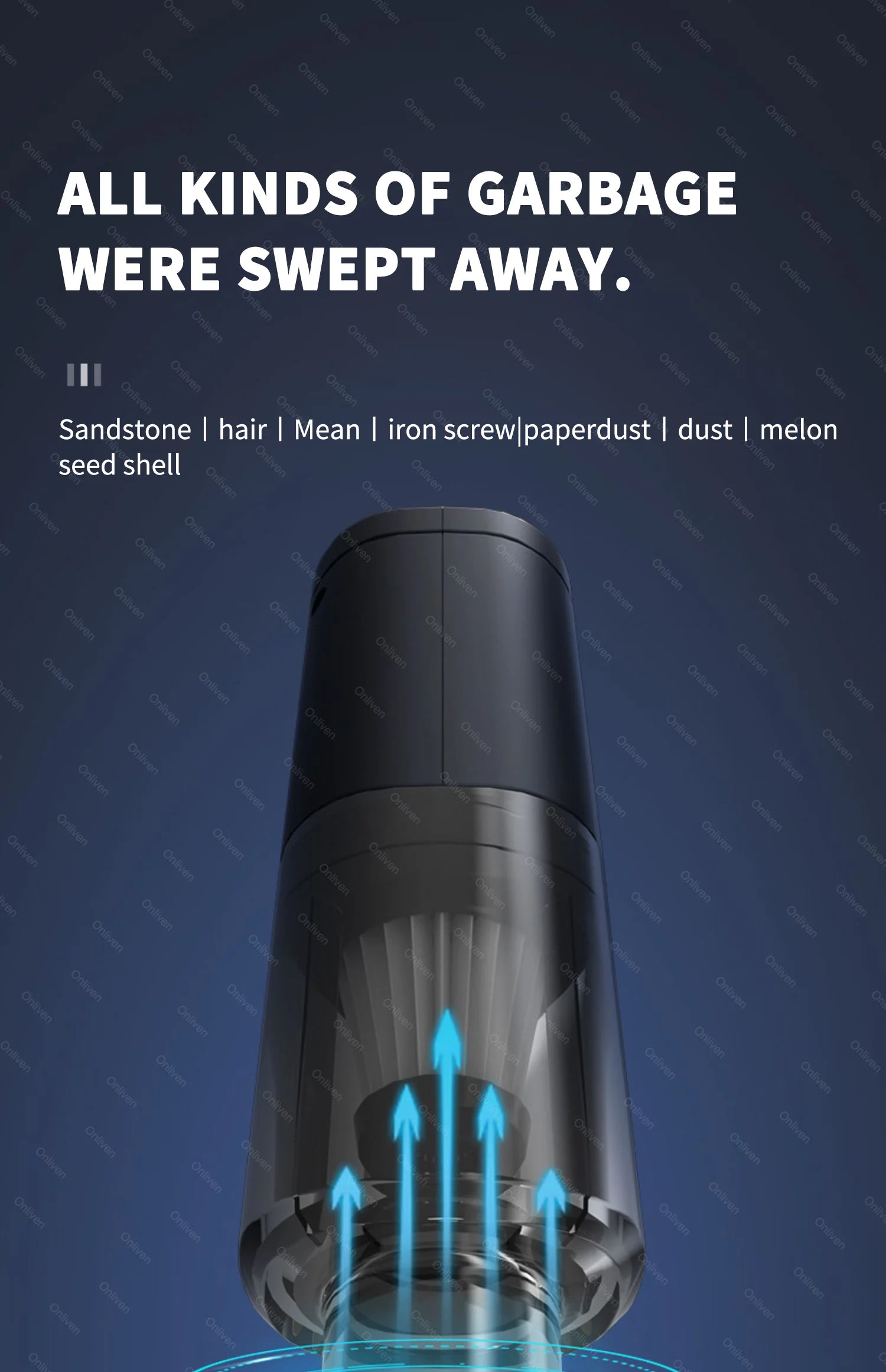 SZUK 98000PA Car Vacuum Cleaner Mini Powerful Cleaning Machine Strong Suction Handheld for Car Wireless Portable Home Appliance