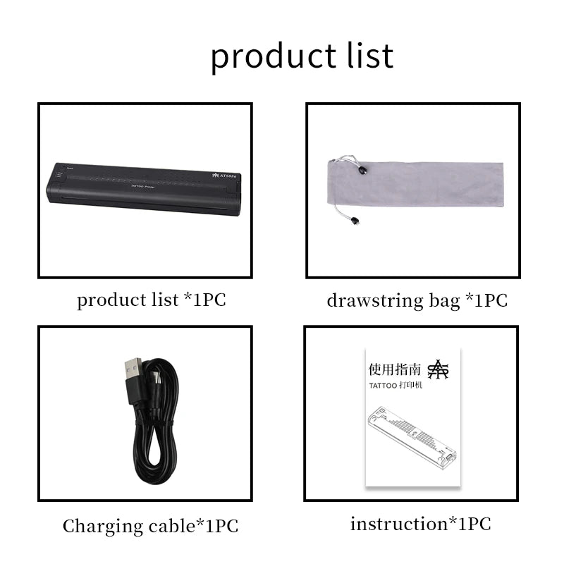 Tattoo Stencil Transfer Printer Machine ATS886 Tattoo Printer Portable Thermal Stencil Maker Line Photo Drawing Printing Copier