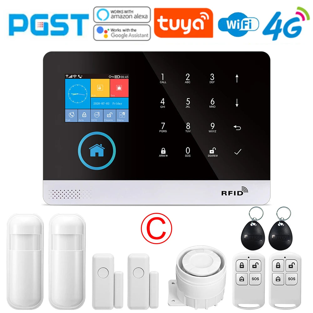 Home WiFi Security Alarm System with Door and Motion Sensor
