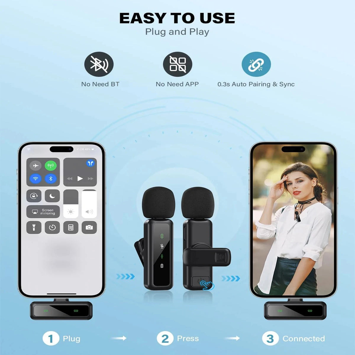 Wireless Lavalier Microphone - Phone Connector Options