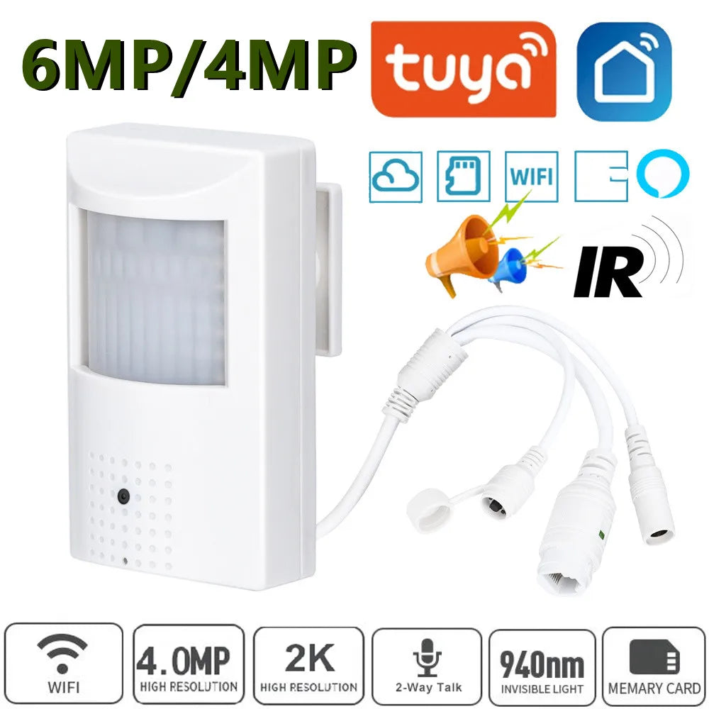 Tuya 6MP Mini WiFi Indoor Security Camera with Two-Way Audio