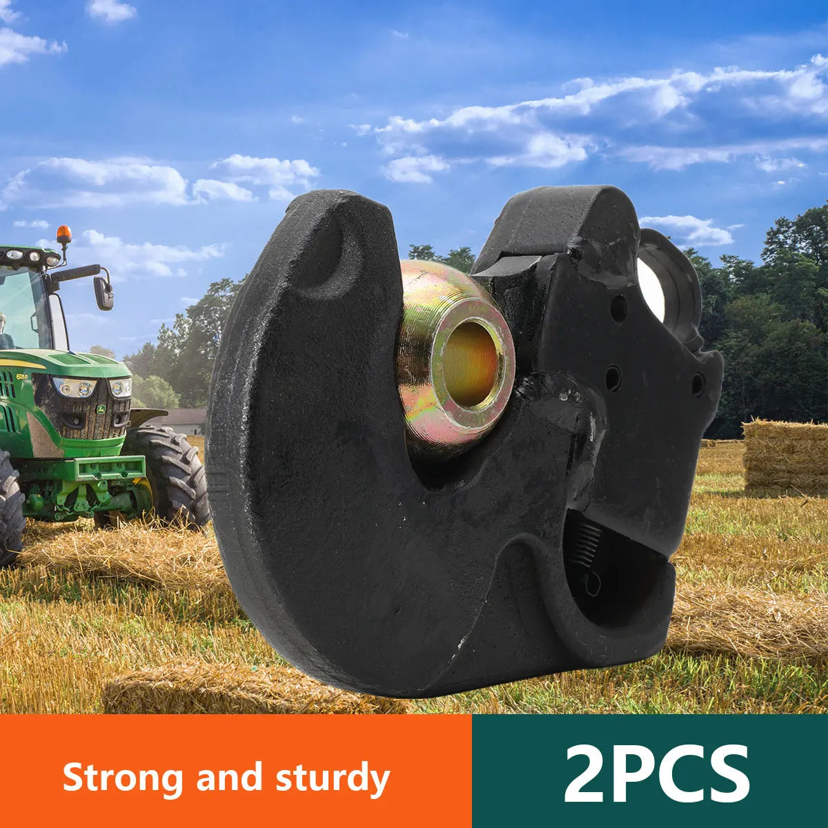 2-Pack CAT II Lower Link Quick Hitch Hooks with Balls for 60-120 HP Tractor 36MnCr5 Steel 8.1 Kg Heavy-Duty Hitching System 2-Pack CAT II Lower Link Quick Hitch Hooks with Balls – 60–120 HP Tractor 36MnCr5 Steel 8.1 kg