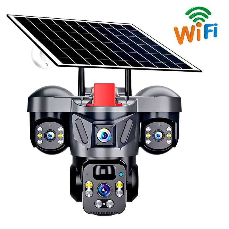 KERUI 6MP solarna kamera vanjska solarna ploča WiFi kamera trostruka leća kućni sigurnosni CCTV video nadzor sustav trostruki zasloni