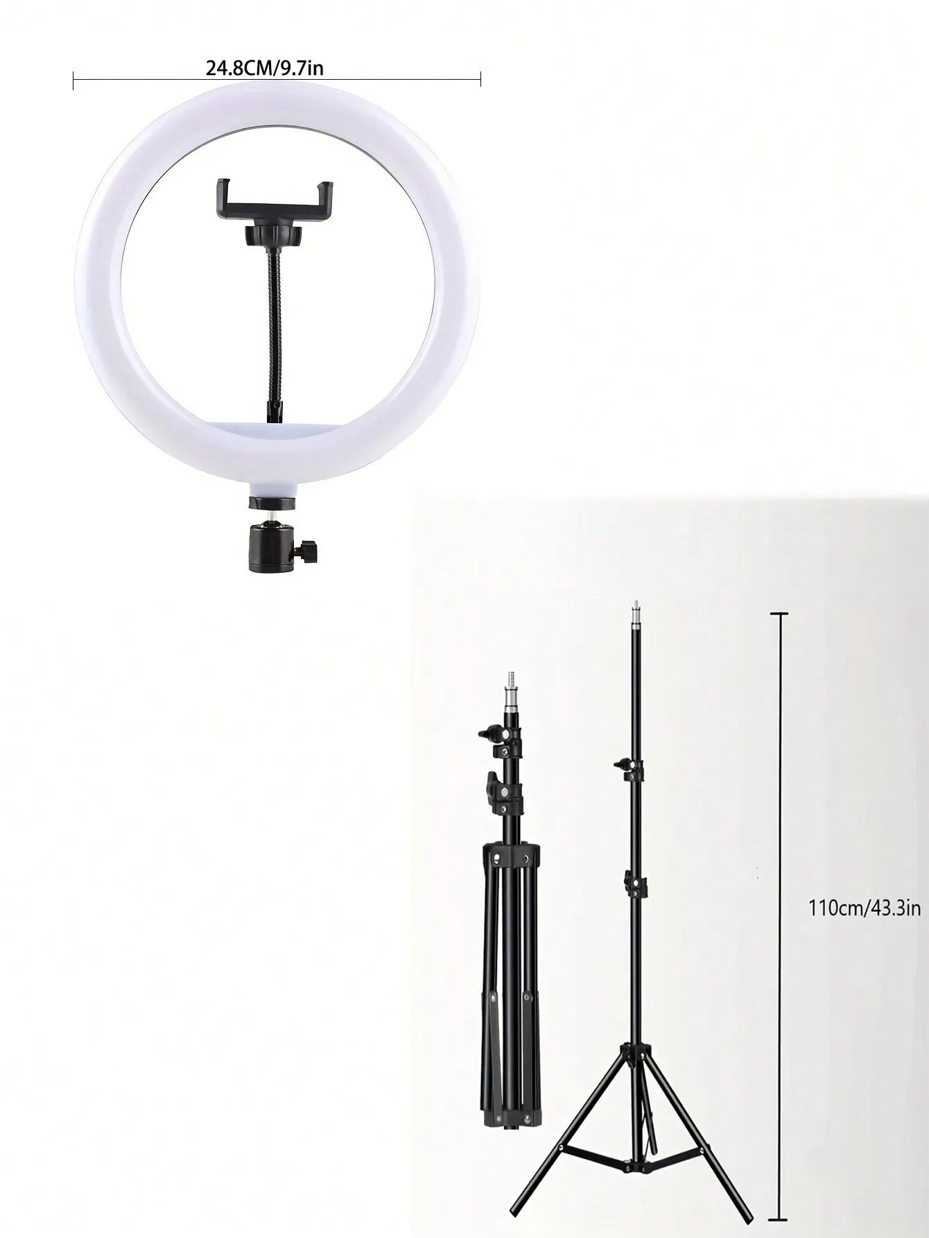 10-Inch Ring Light with 110cm Tripod Stand & Remote for Streaming