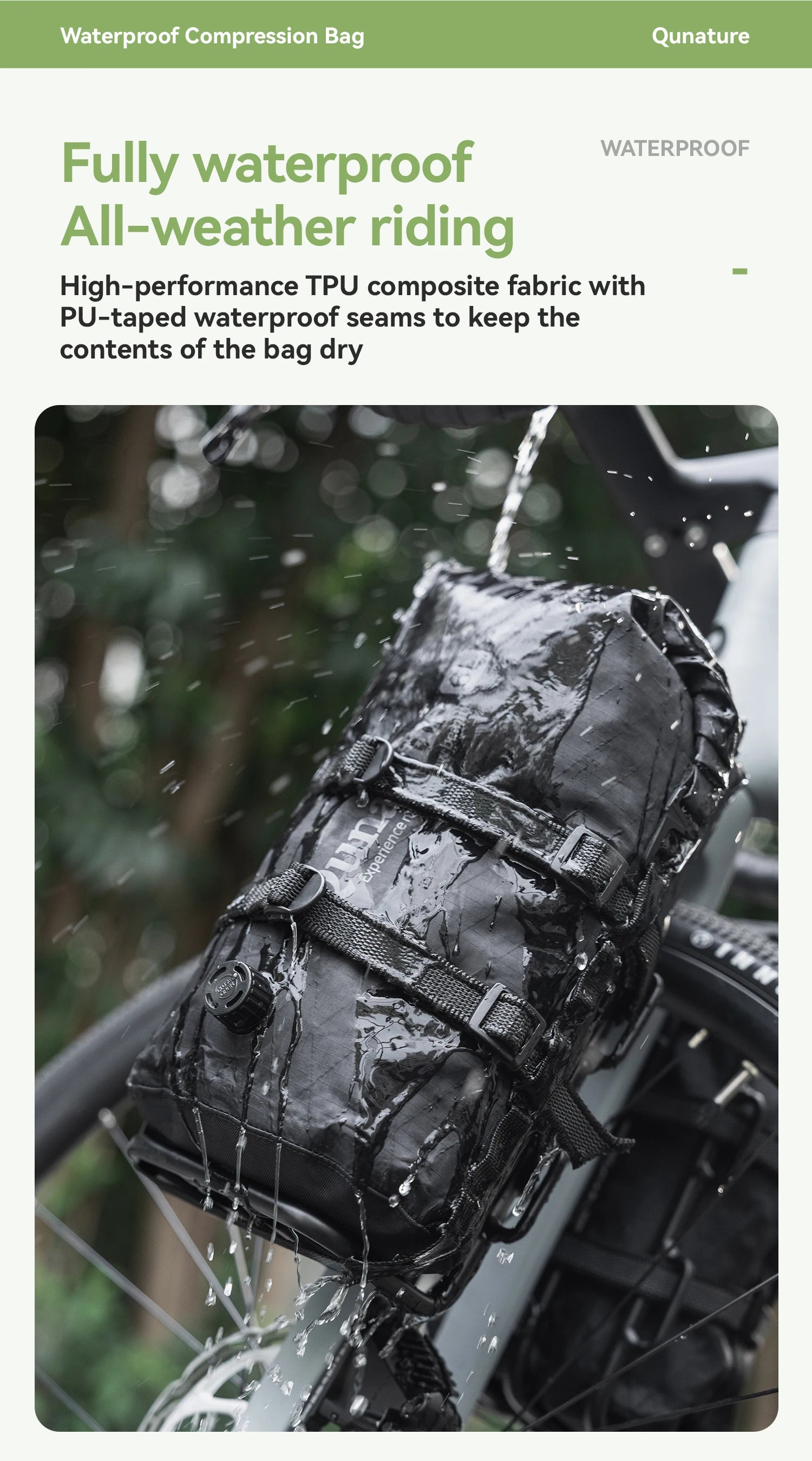 Vodotěsná brašna na sedlo pro bikepacking 6L/12L, úložný prostor na nosič