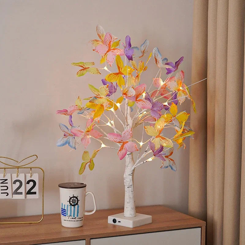 Butterfly Branch LED Table Light, USB or AA Power