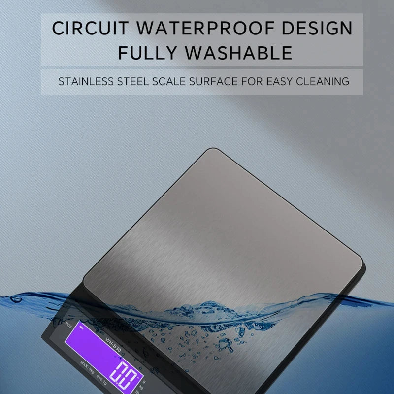 USB-Rechargeable Digital Kitchen Scale - Capacity Options