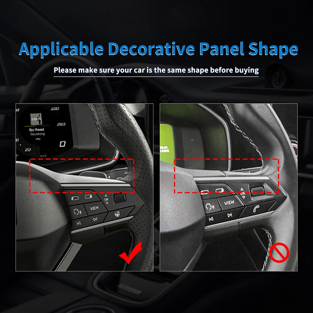 Dry Carbon Fiber Steering Wheel Bottom Trim for Seat and Cupra