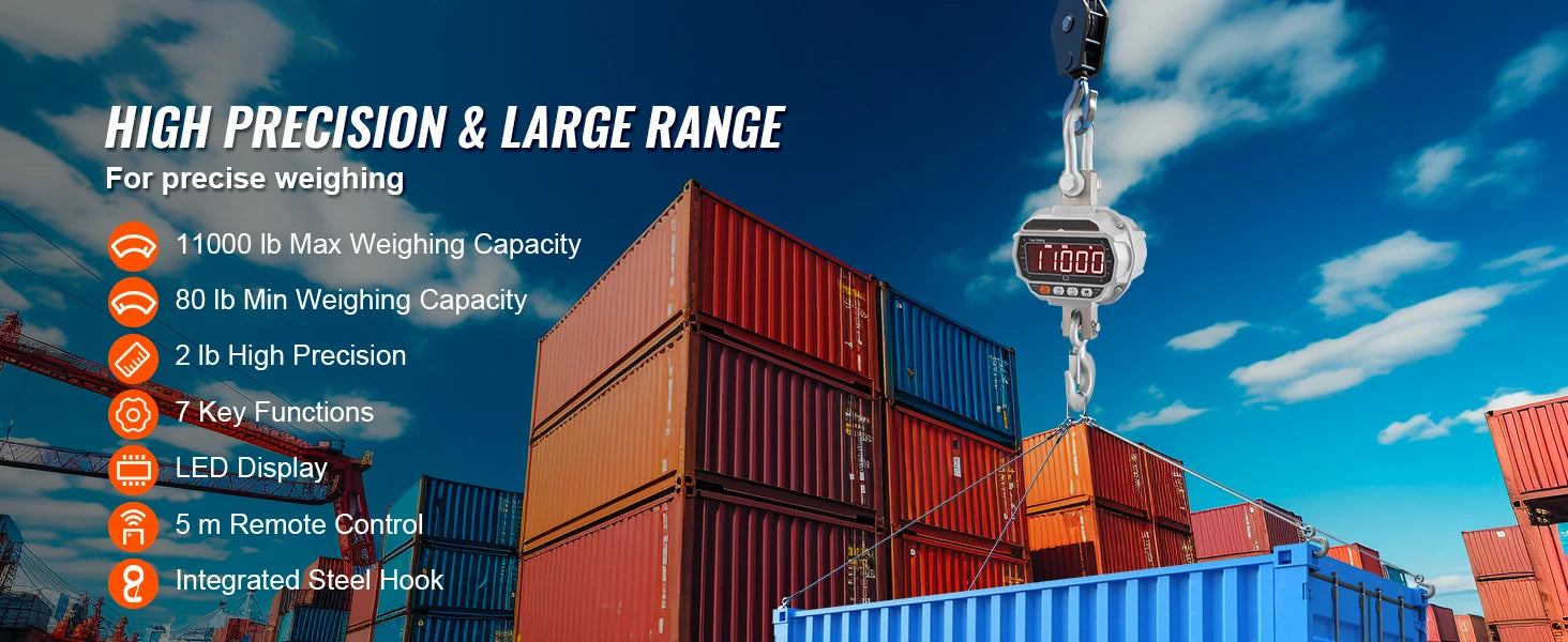 Digital Crane Scale 3000–5000 kg Heavy Duty Hanging Scale with Remote