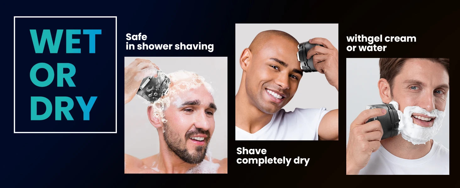 Elektrický holiaci strojček na hlavu pre hladké a rýchle holenie dohola