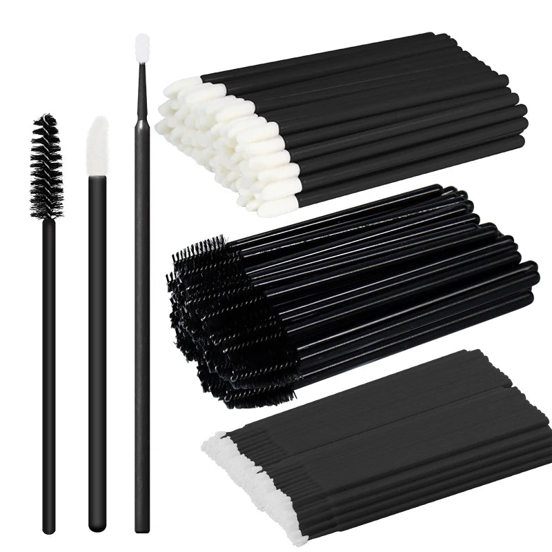 ANNAFRIS 50Pcs Disposable Eyelash Brush Soft Head Crystal Eyebrow Brush Lash Extension Brush Mascara Wand Makeup Tool