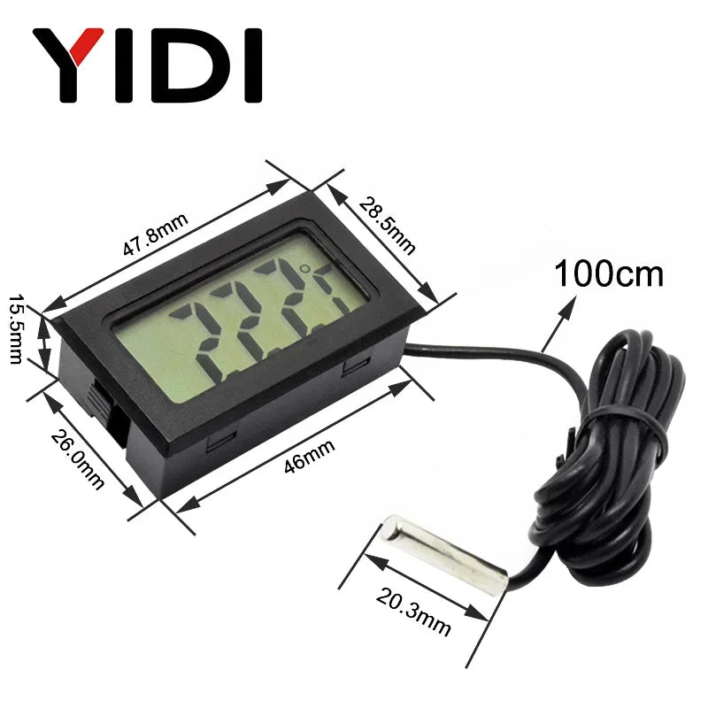Round LCD Thermometer-Hygrometer with Probe, White