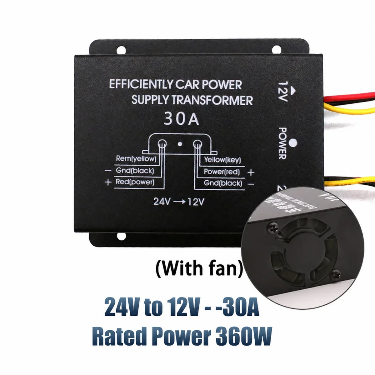 DC-omformer fra 24 V til 12 V