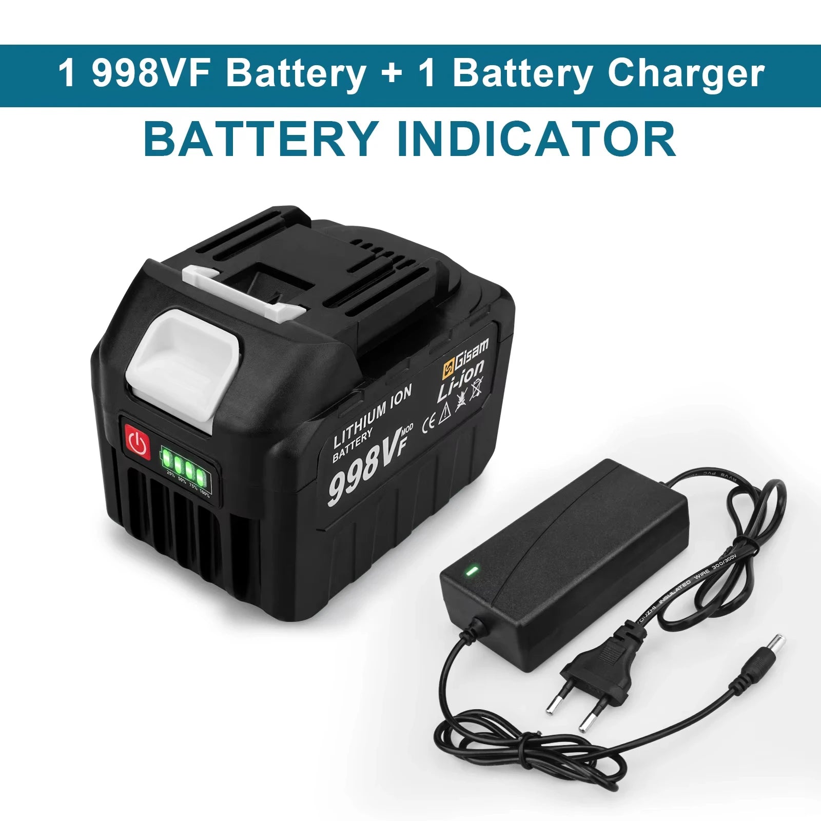 Gisam Rechargeable Battery 22500mAh 15000mAh Lithium Ion Battery 198VF 398VF 928VF Li-ion Battery For Makita 18v battery Pin