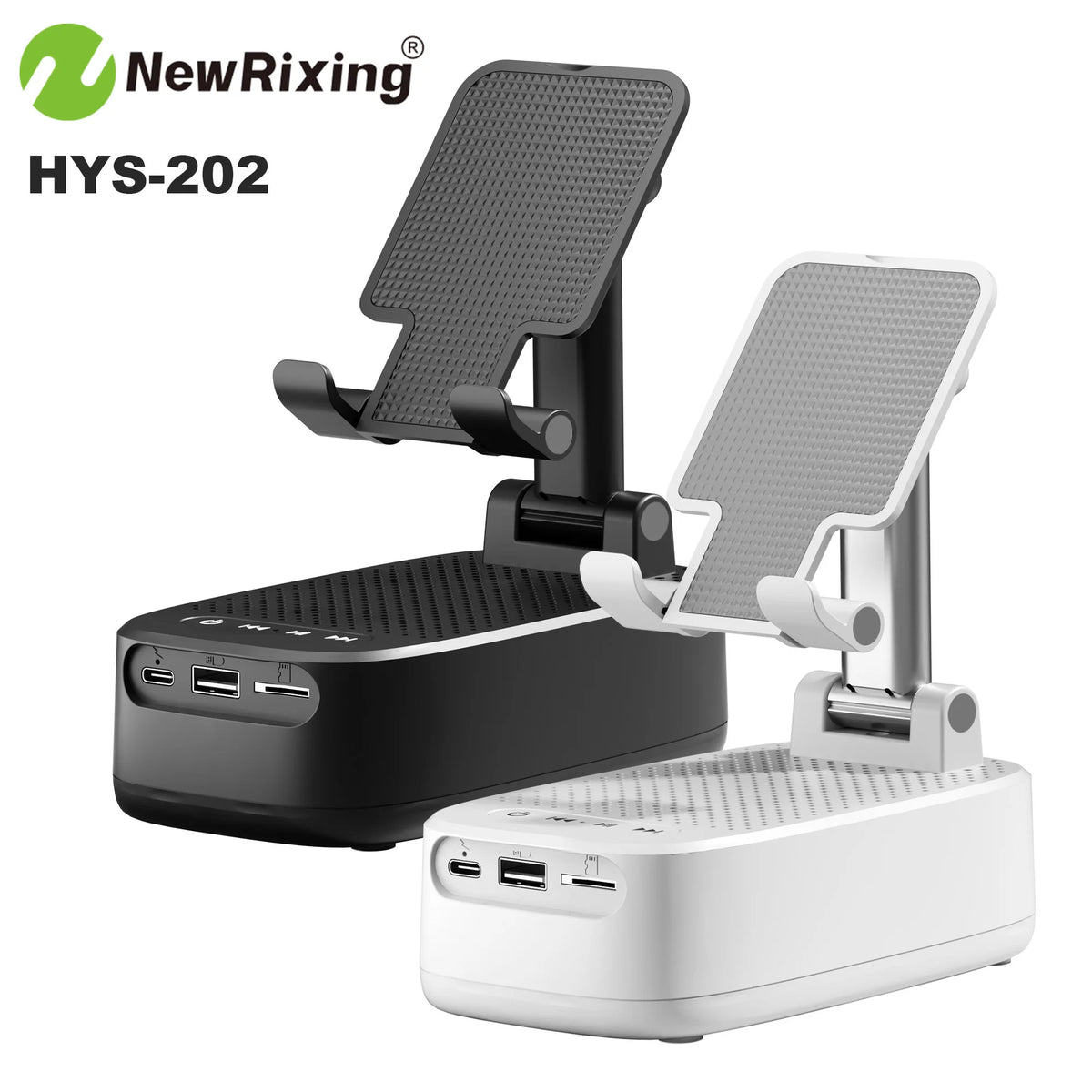 Wireless Phone Holder, Portable Speaker, Speaker Phone Holder, Emergency Power Bank, 1800mAh Battery, USB Charging, Hands-Free