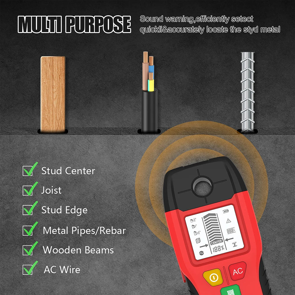 HW-100 Wall Scanner for Studs, Metal and AC Cables