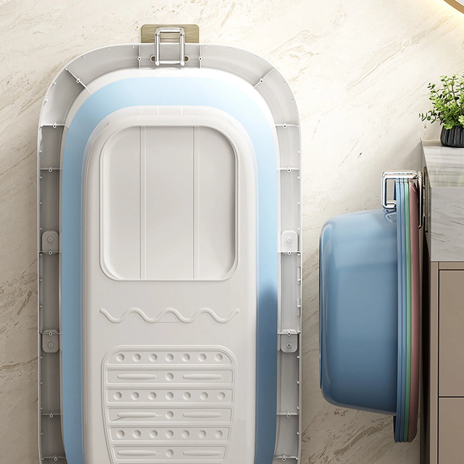 1/2/4/6Pcs Stainless Steel Washbasin Hook Multifunction Punch-free Kitchen Bathroom Rack Basin Storage Rack Towel Hanging Holder