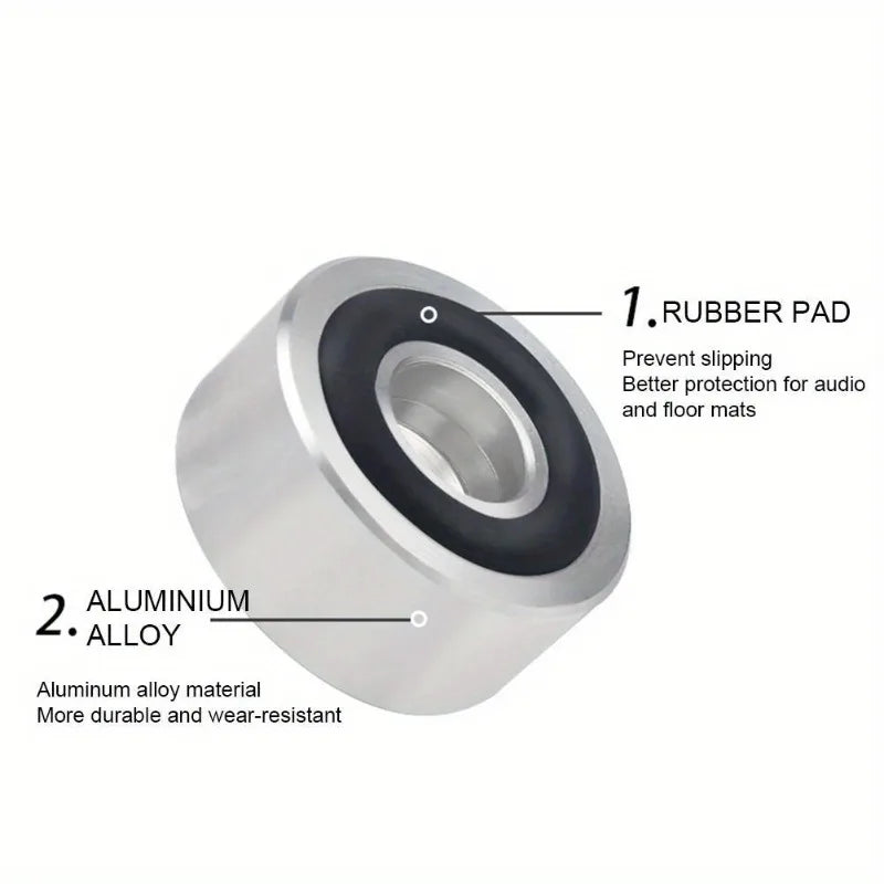 Set van 4 aluminium isolatievoetjes voor luidsprekers