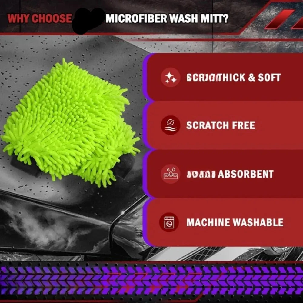 Electric Bicycle Car cleaning microfiber, 1/2-piece set scratch free and lint free, high-quality lint microfiber car wash gloves