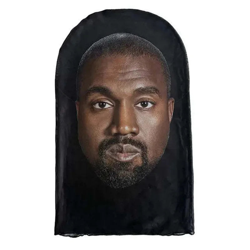 New 3D Printed Kanye Mask Drake Elastic Mesh Full Face Mask for Unisex Cosplay Headwear Party Simulation Balaclava Hat Headgear